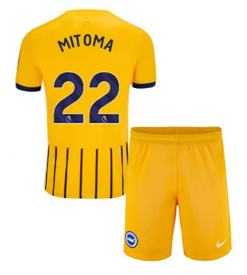 Brighton Kaoru Mitoma #22 Segunda Equipación Niños 2024-25 Manga Corta (+ Pantalones cortos)